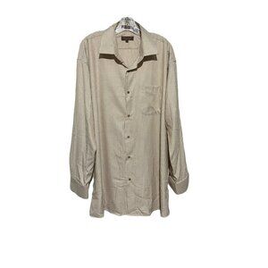 Henri Picard Men's Top Single Needle Tailoring Long Sleeve Button Down Shirt Cre